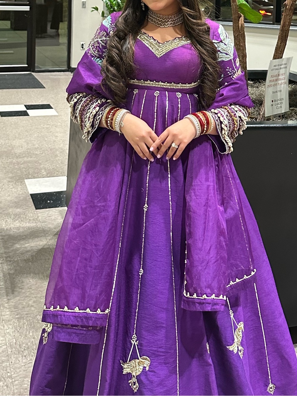 Purple Anarkali Indian Dress